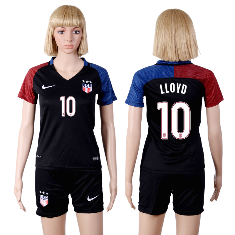 2016-17 USA 10 LLOYD Away Women Soccer Jersey