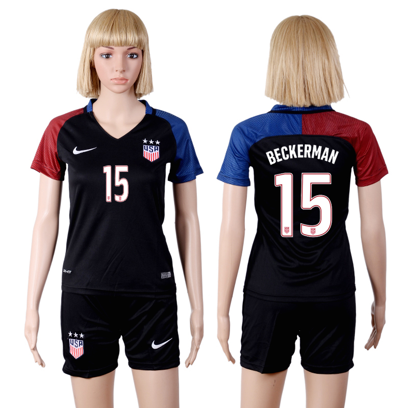 2016-17 USA 15 BECKERMAN Away Women Soccer Jersey 2016-17 USA 15 BECKERMAN Away Women Soccer Jersey