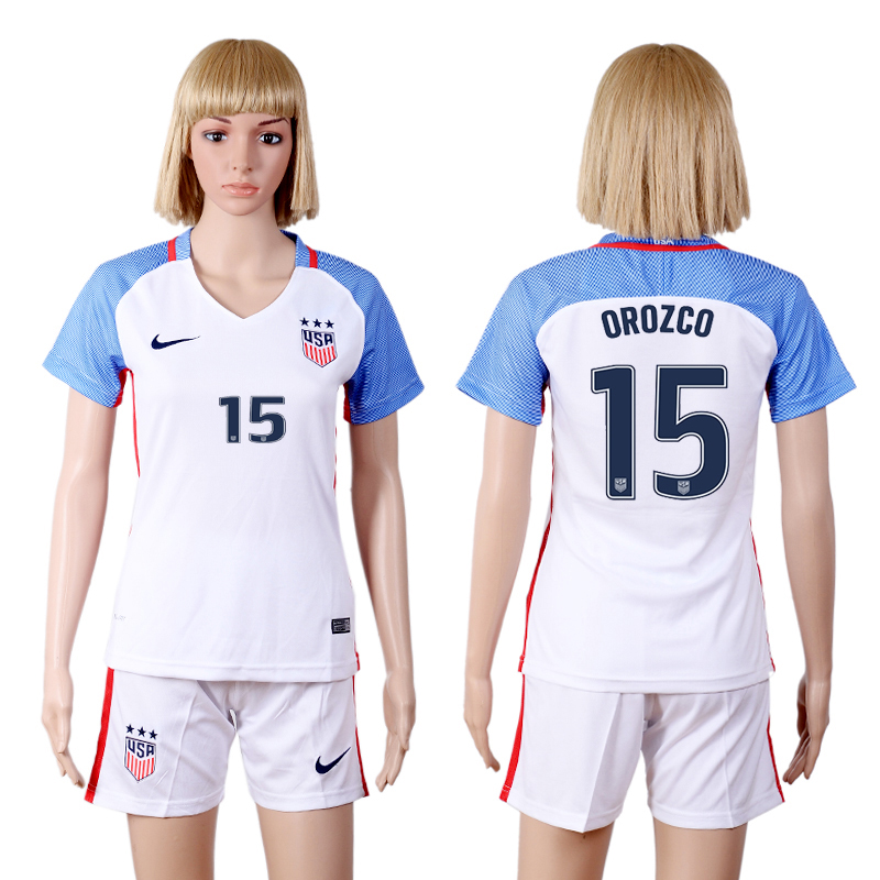 2016-17 USA 15 OROZCO Home Women Soccer Jersey