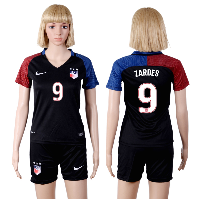 2016-17 USA 9 ZARDES Away Women Soccer Jersey