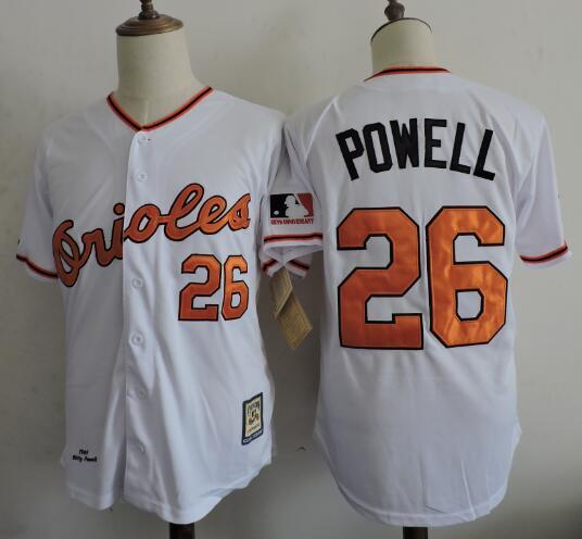 Orioles 26 Boog Powell White Throwback Jersey