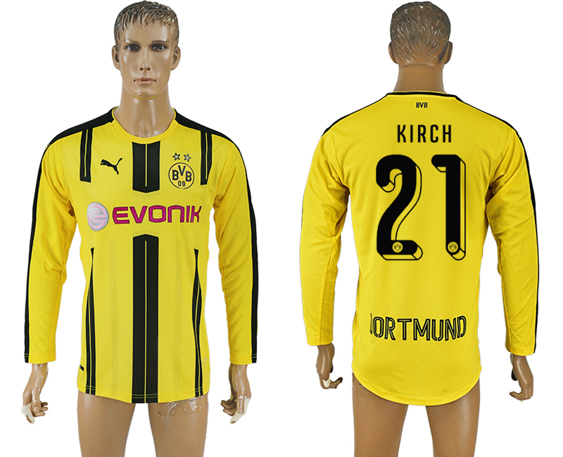 2016-17 Dortmund 21 KIRCH Home Long Sleeve Thailand Soccer Jersey