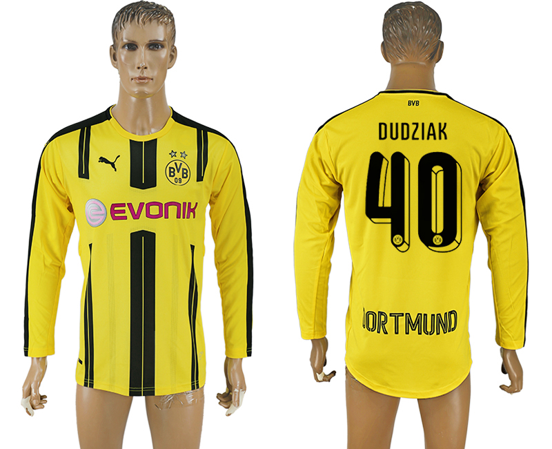 2016-17 Dortmund 40 DIDZIAK Home Long Sleeve Thailand Soccer Jersey