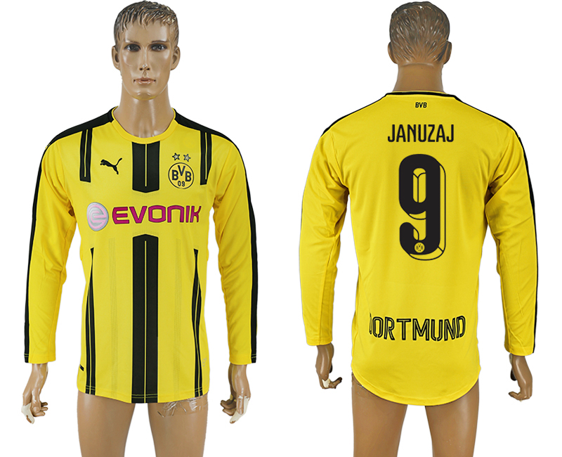 2016-17 Dortmund 9 JANUZAJ Home Long Sleeve Thailand Soccer Jersey