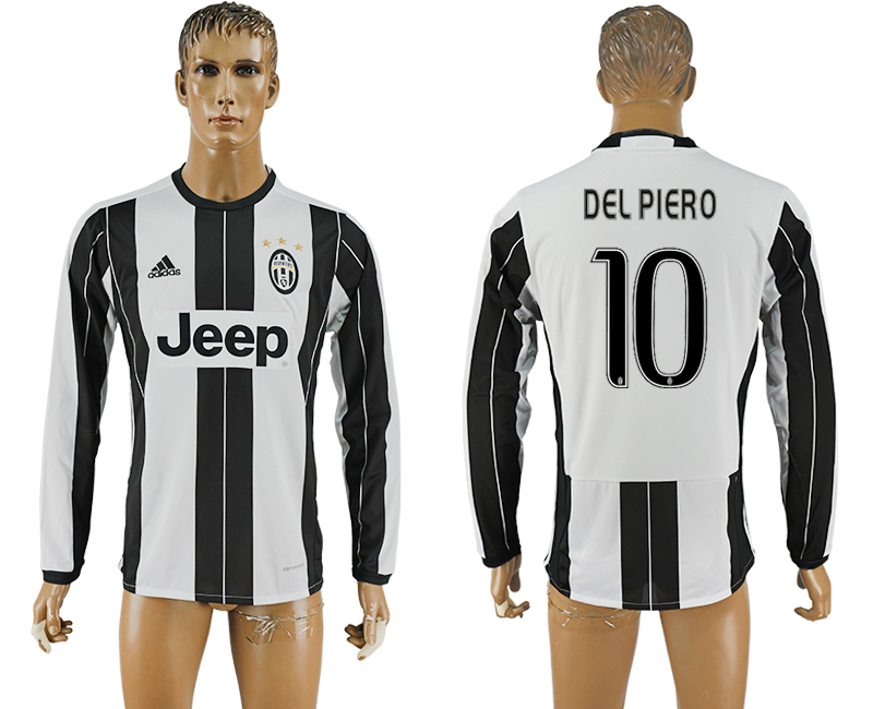 2016-17 Juventus 10 DEL PIERO Home Long Sleeve Thailand Soccer Jersey