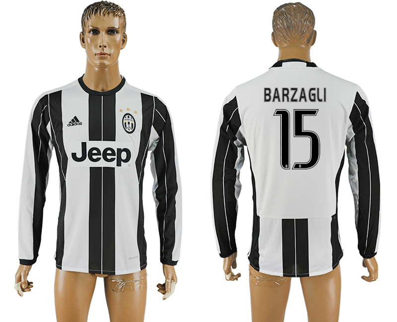 2016-17 Juventus 15 BARZAGLI Home Long Sleeve Thailand Soccer Jersey
