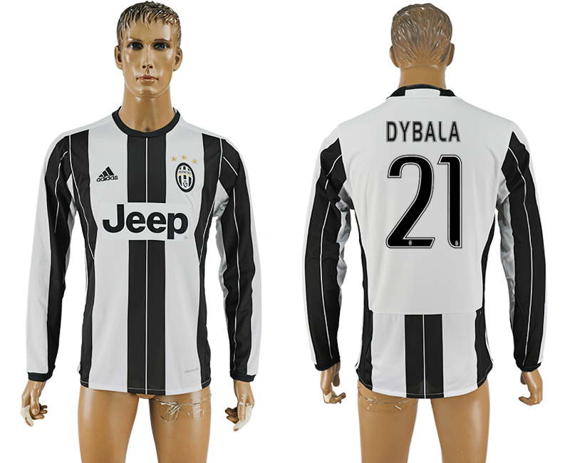 2016-17 Juventus 21 DYBALA Home Long Sleeve Thailand Soccer Jersey