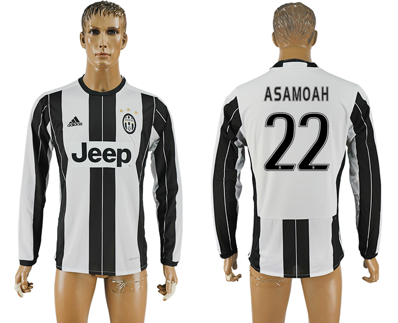 2016-17 Juventus 22 ASAMOAH Home Long Sleeve Thailand Soccer Jersey