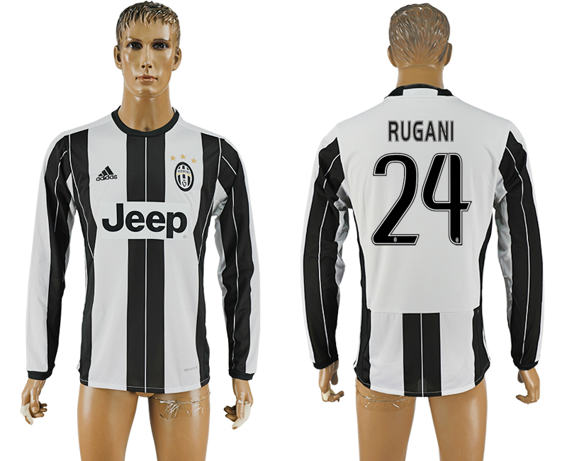 2016-17 Juventus 24 RUGANI Home Long Sleeve Thailand Soccer Jersey