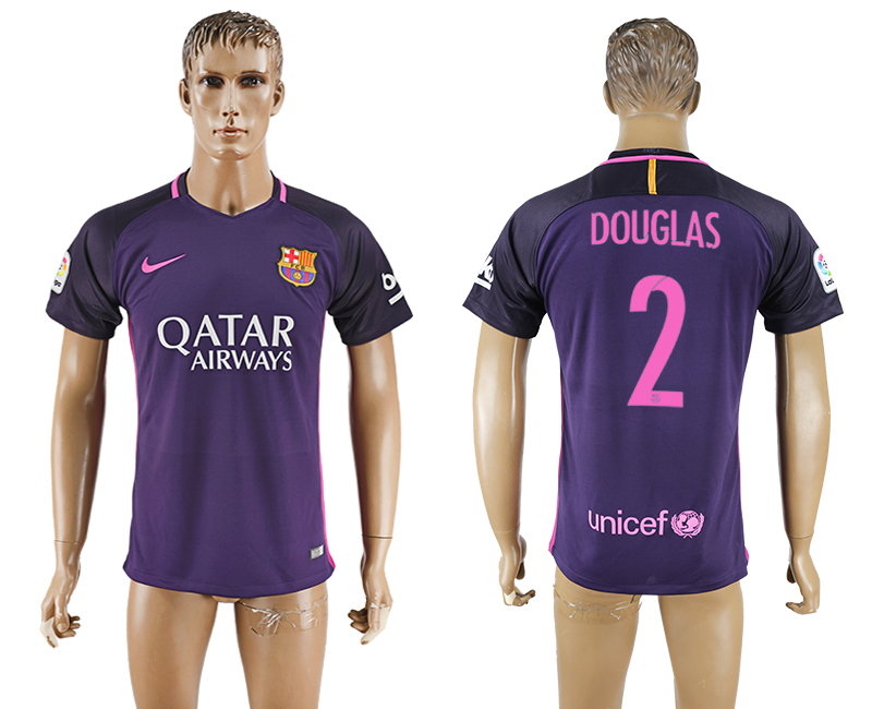 2016-17 Barcelona 2 DOUGLAS Away Thailand Soccer Jersey