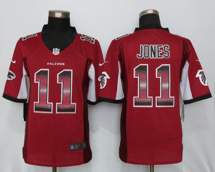Nike Falcons 11 Julio Jones Red Pro Line Fashion Strobe Limited Jersey