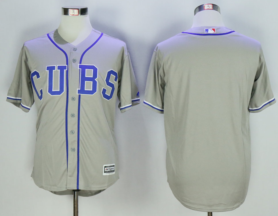 Cubs Blank Grey New Cool Base Jersey