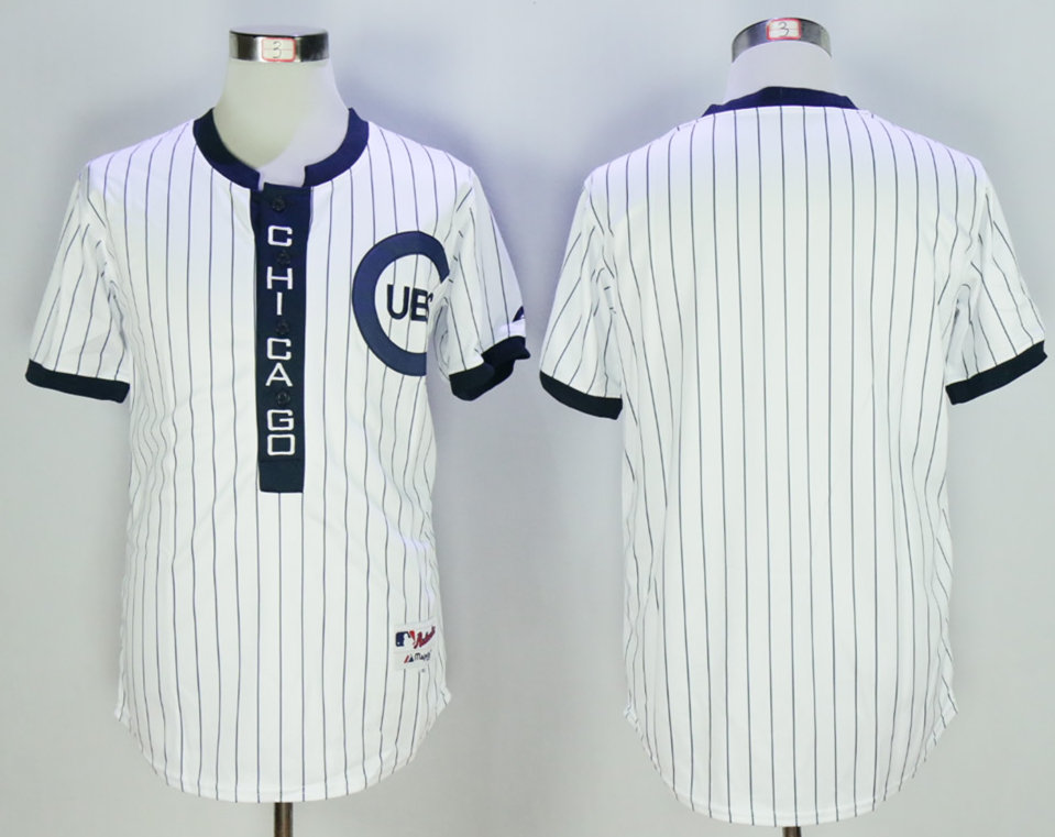 Cubs Blank White 1909 Throwback Jersey