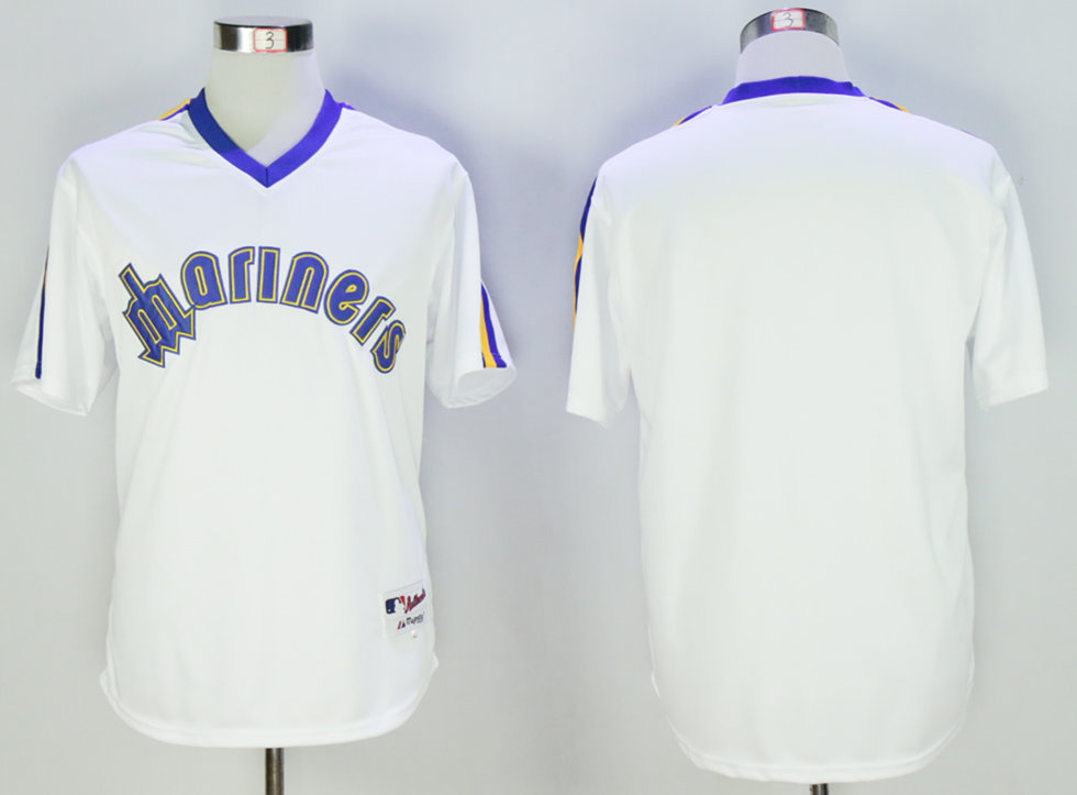 Mariners Blank White Throwback Jersey