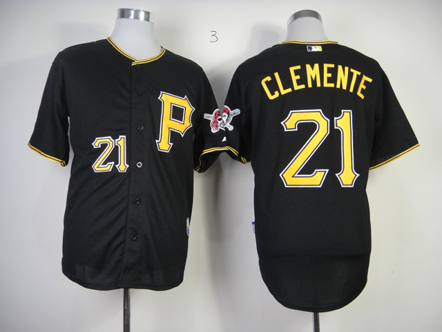 Pirates 21 Roberto Clemente Black Cool Base Jersey - Click Image to Close