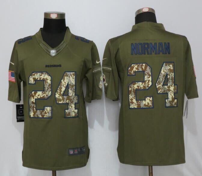 Nike Redskins 24 Josh Norman Green Salute To Service Limited Jersey
