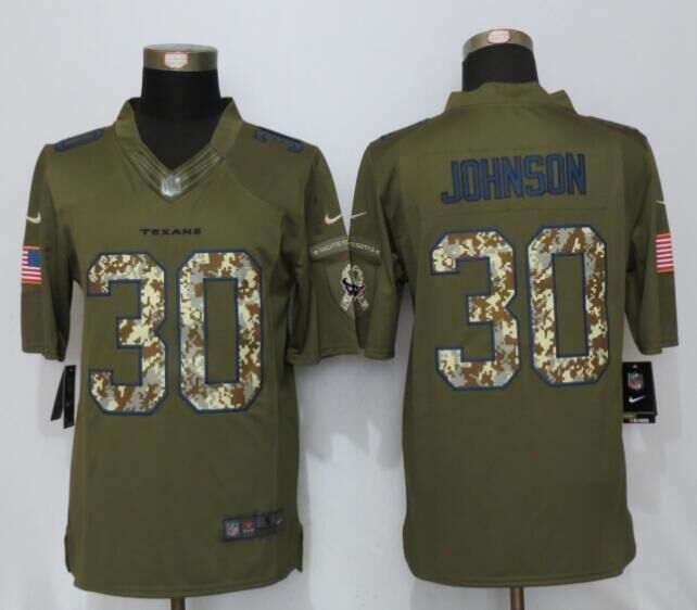 Nike Texans 30 Andre Johnson Green Salute To Service Limited Jersey