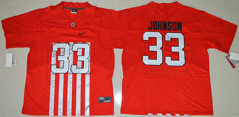Ohio State Buckeyes 33 Pete Johnson Red College Throwback Jersey