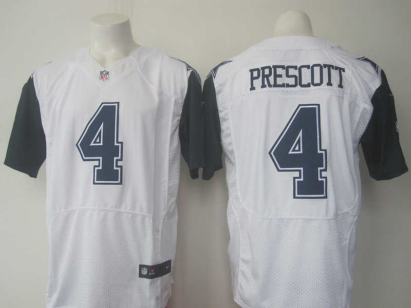 Nike Cowboys 4 Dak Prescott White Color Rush Elite Jersey