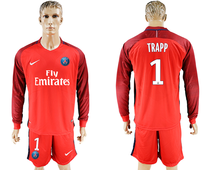 2016-17 Paris Saint-Germain 1 TRAPP Away Long Sleeve Soccer Jersey