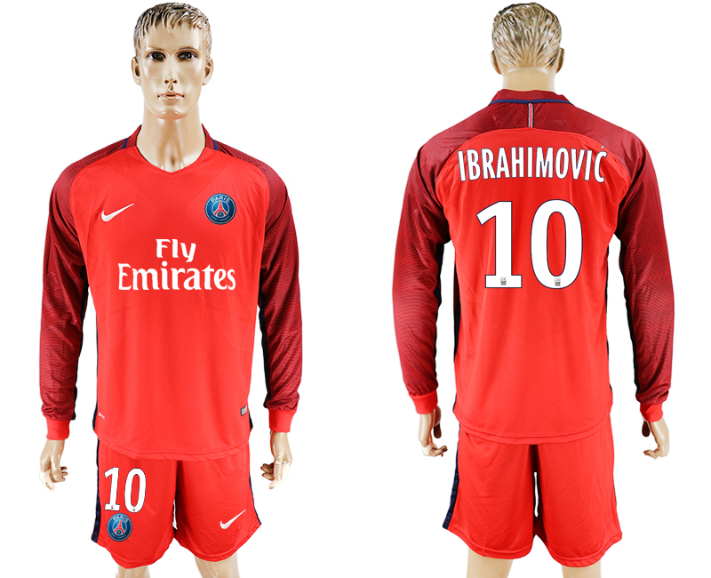 2016-17 Paris Saint-Germain 10 IBRAHIMOVIC Away Long Sleeve Soccer Jersey