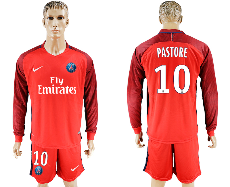 2016-17 Paris Saint-Germain 10 PASTORE Away Long Sleeve Soccer Jersey