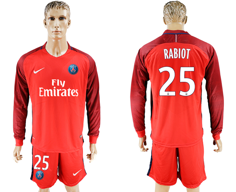 2016-17 Paris Saint-Germain 25 RABIOT Away Long Sleeve Soccer Jersey
