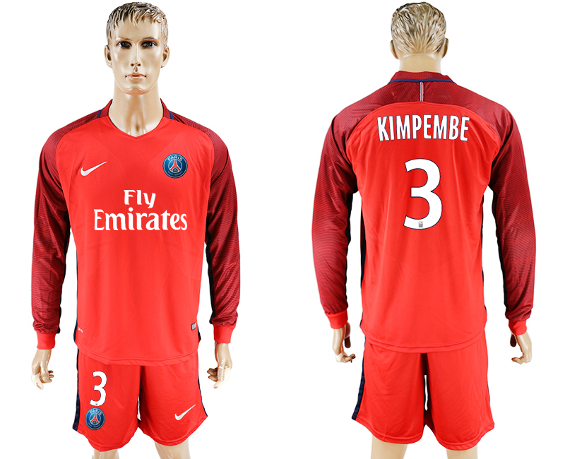 2016-17 Paris Saint-Germain 3 KIMPEMBE Away Long Sleeve Soccer Jersey
