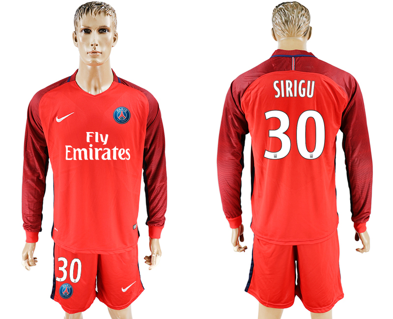 2016-17 Paris Saint-Germain 30 SIRIGU Away Long Sleeve Soccer Jersey 2016-17 Paris Saint-Germain 30 SIRIGU Away Long Sleeve Soccer Jersey