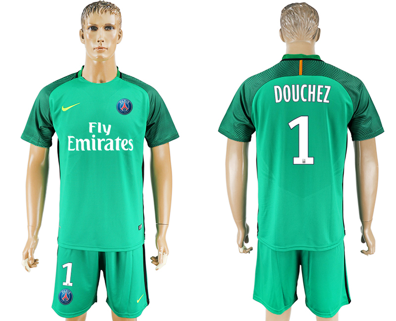 2016-17 Paris Saint-Germain 1 DOUCHEZ Green Goalkeeper Soccer Jersey