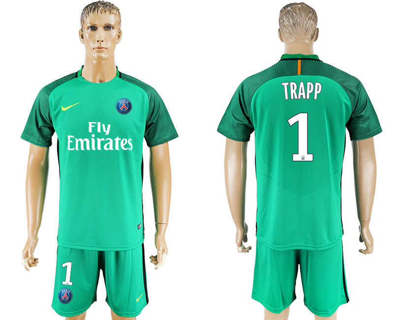 2016-17 Paris Saint-Germain 1 TRAPP Green Goalkeeper Soccer Jersey