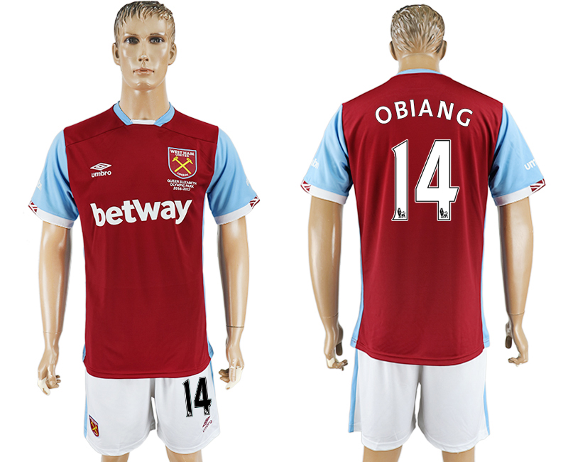 2016-17 West Ham United 14 OBIANG Home Soccer Jersey