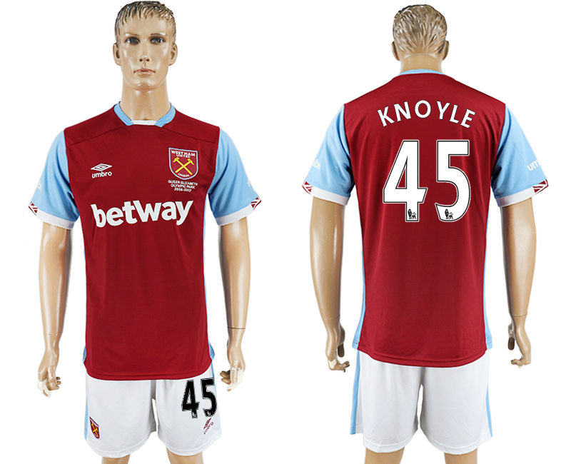 2016-17 West Ham United 45 KNOYLE Home Soccer Jersey
