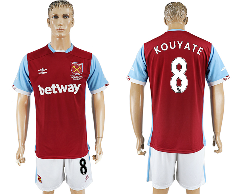 2016-17 West Ham United 8 KOUYATE Home Soccer Jersey