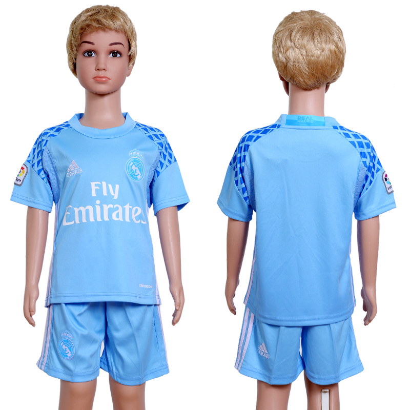 2016-17 Real Madrid Blue Youth Goalkeeper Soccer Jersey
