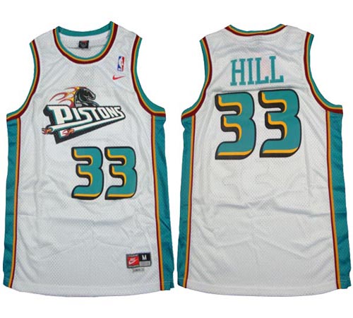 Pistons 33 Grant Hill White Nike NBA Jersey