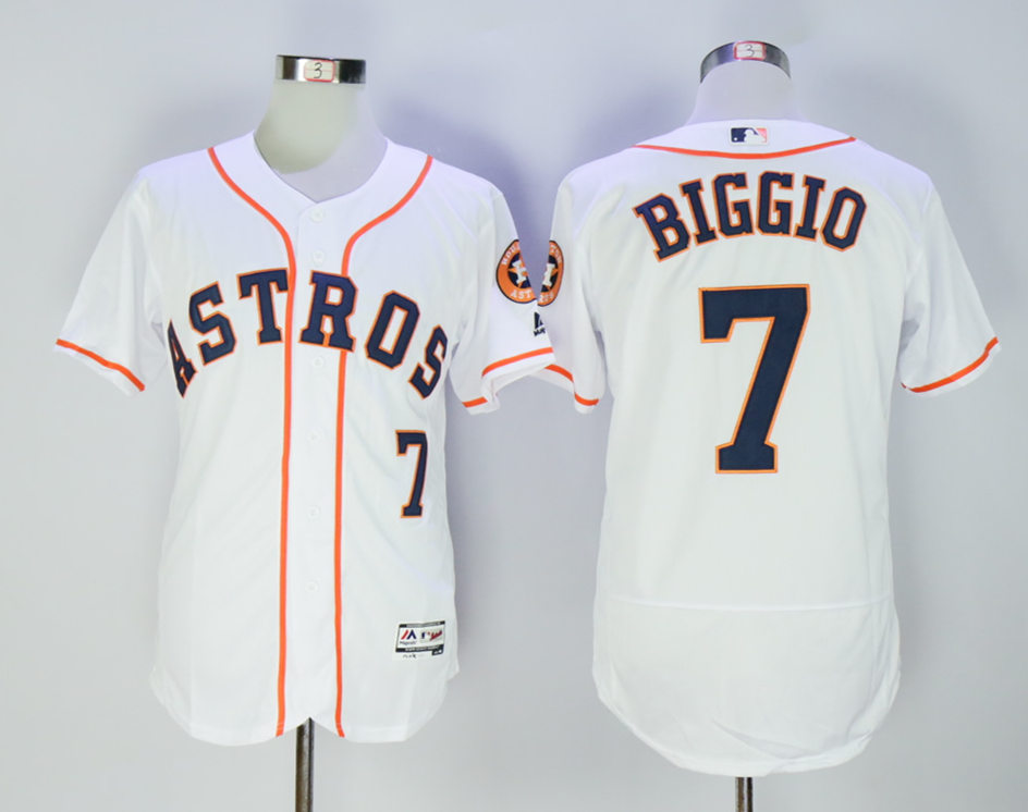Astros 7 Craig Biggio White Flexbase Jersey