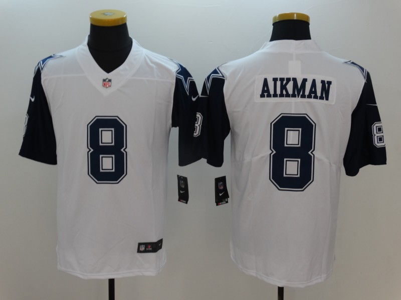 Nike Cowboys 8 Troy Aikman White Color Rush Limited Jersey