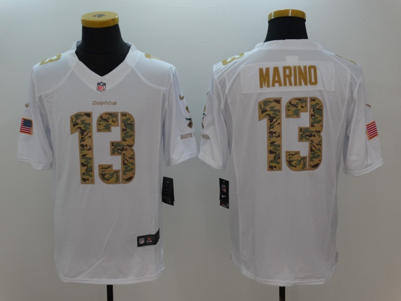 Nike Dolphins 13 Dan Marino White Salute To Service Limited Jersey