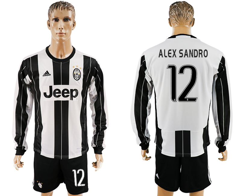 2016-17 Juventus 12 ALEX SANDRO Home Long Sleeve Soccer Jersey