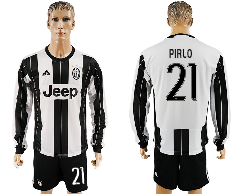 2016-17 Juventus 21 PIRLO Home Long Sleeve Soccer Jersey 2016-17 Juventus 21 PIRLO Home Long Sleeve Soccer Jersey