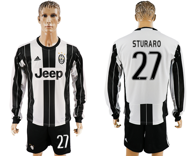 2016-17 Juventus 27 STURARO Home Long Sleeve Soccer Jersey