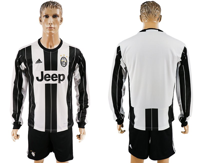 2016-17 Juventus Home Long Sleeve Soccer Jersey