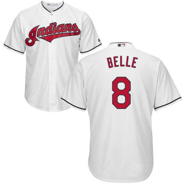 Indians 8 Albert Belle White New Cool Base Jersey