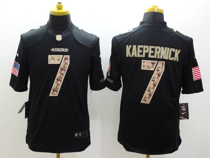 Nike 49ers 7 Colin Kaepernick Black Salute To Service Limited Jersey