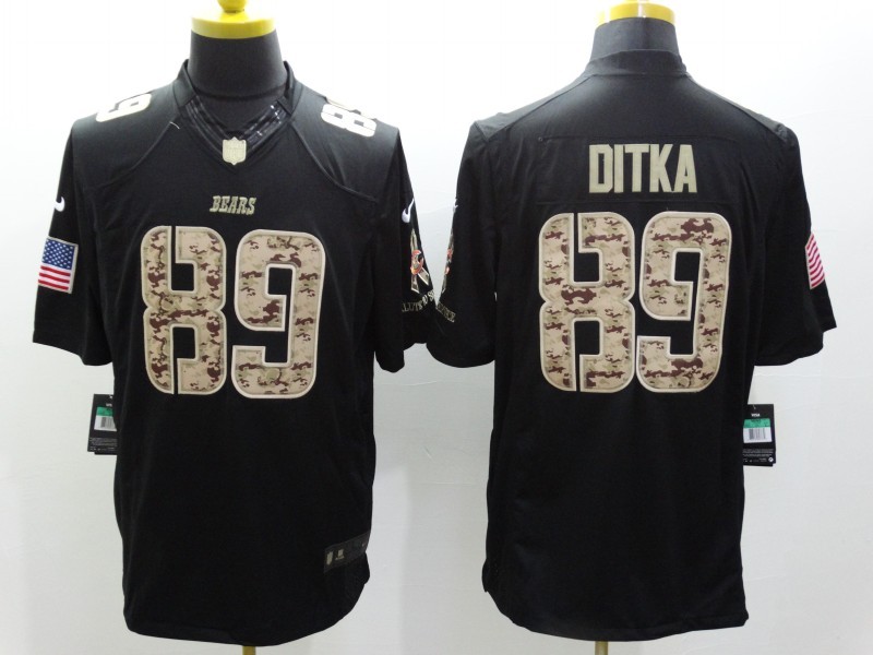 Nike Bears 89 Mike Ditka Black Salute To Service Limited Jersey