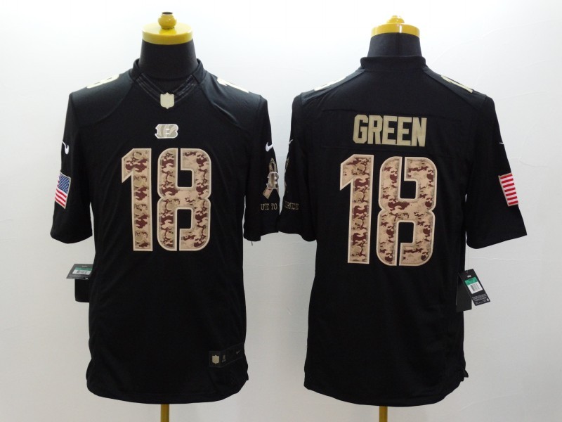 Nike Bengals 18 A.J. Green Black Salute To Service Limited Jersey