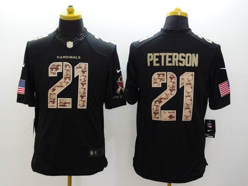 Nike Cardinals 21 Peterson Patrick Black Salute To Service Limited Jersey