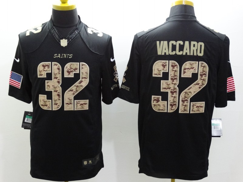 Nike Saints 32 Kenny Vaccaro Black Salute To Service Limited Jersey