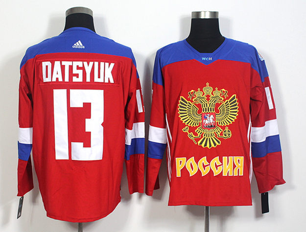 Russia 13 Pavel Datsyuk Red World Cup of Hockey 2016 Premier Player Jersey
